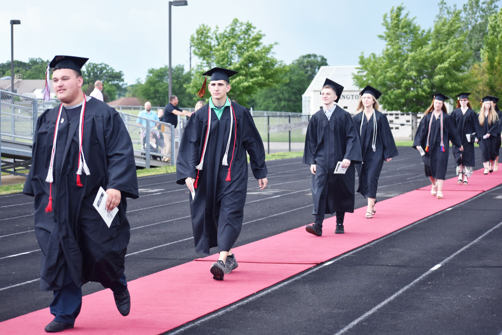 Burlington High School graduates arrive for graduation ceremonies